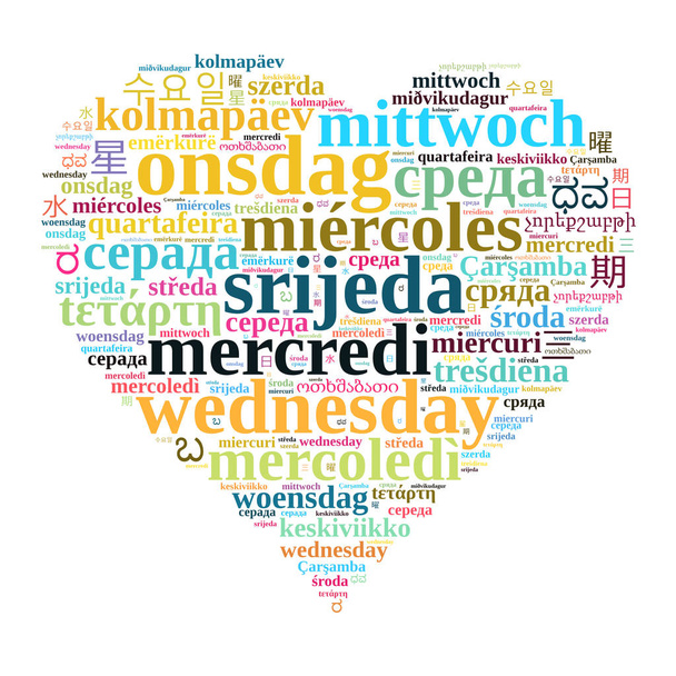 Parola Mercoledì in diverse lingue
 - Foto, immagini