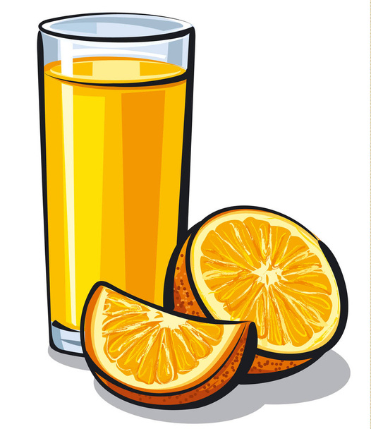orange juice glass - Διάνυσμα, εικόνα