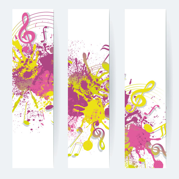 Music notes banner design, vector illustration - Vecteur, image