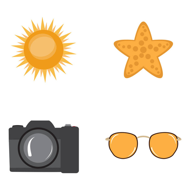 Set of summer icons - Vector, imagen