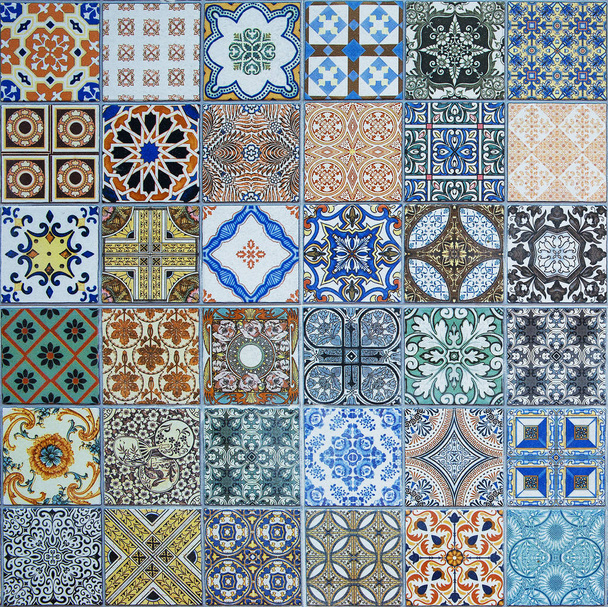 padrões de telhas cerâmicas de Portugal. - Foto, Imagem