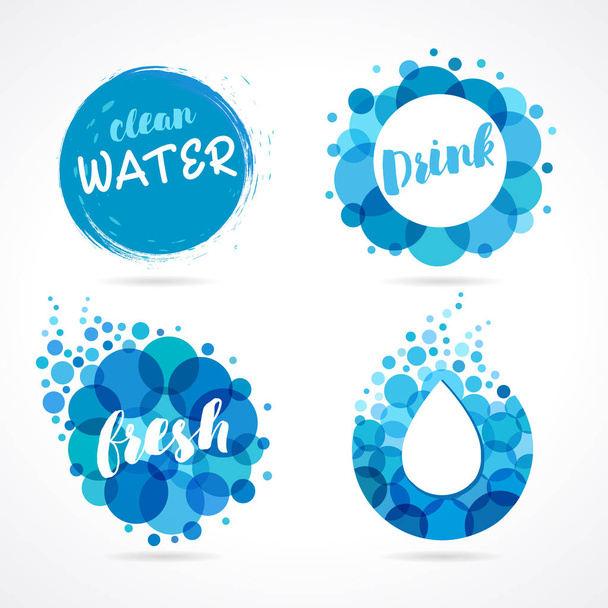 Abstract water logo set design - Vector, Image