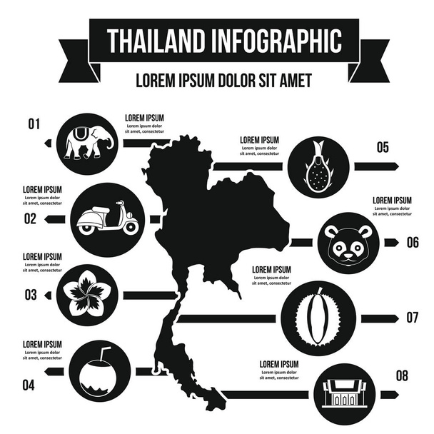 Tailandia viaje concepto de infografía, estilo simple
 - Vector, Imagen