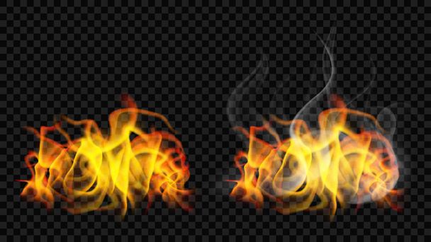 Ogień Płomień z dymu i bez - Wektor, obraz