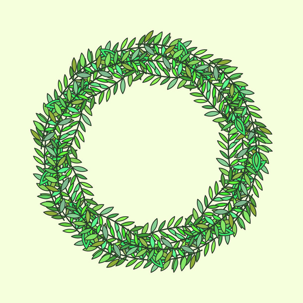 Elegant green floral frame - Διάνυσμα, εικόνα