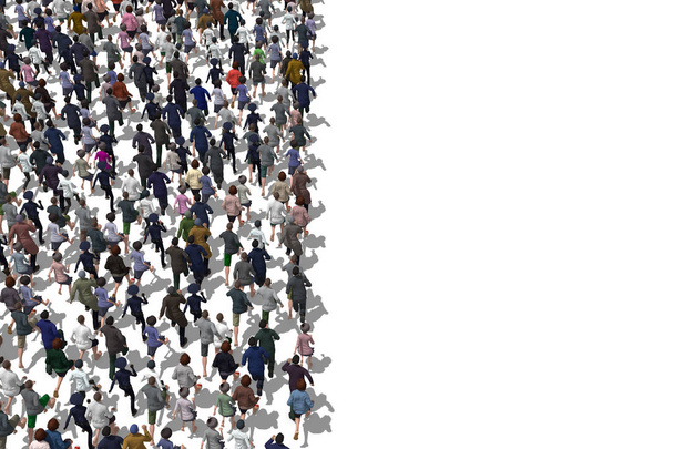 Ludzi ucieka 3d ilustracja - Zdjęcie, obraz