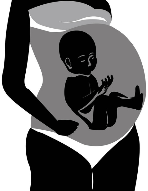 silhouette femme enceinte de bébé
 - Vecteur, image