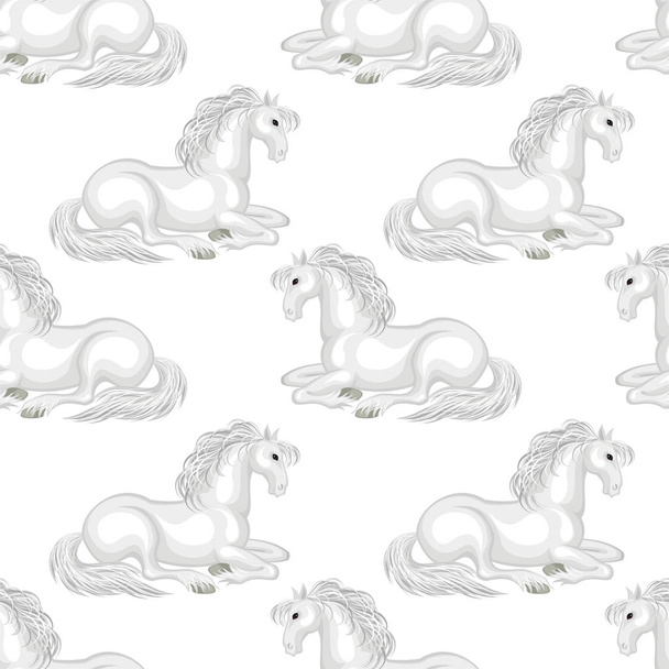 white horse pattern - Vector, imagen