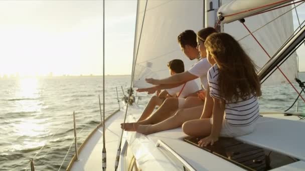family sailing on yacht  - Footage, Video