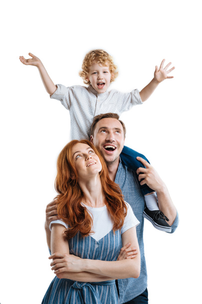 ευτυχισμένη οικογένεια με ένα παιδί  - Φωτογραφία, εικόνα
