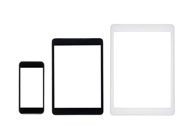 tablet computers and smartphone with blank screens - Photo, Image