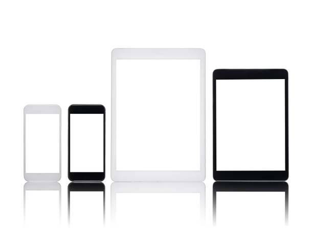 digital tablets and smartphones with blank screens - Foto, afbeelding