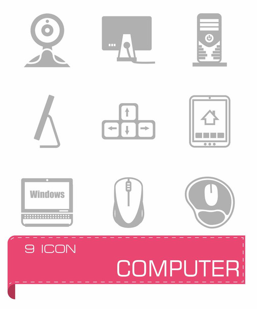 Vector Computer icon set - Vektör, Görsel