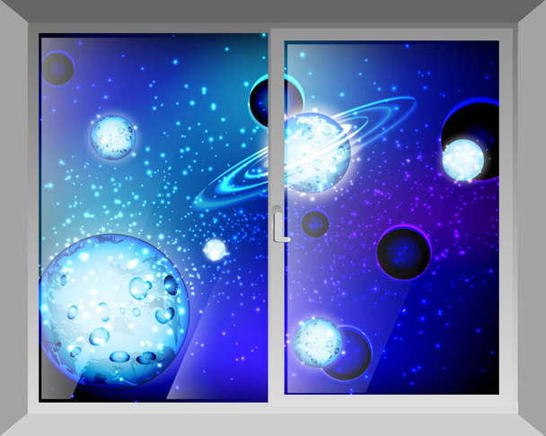 The sky and the planets. View - Vector, imagen