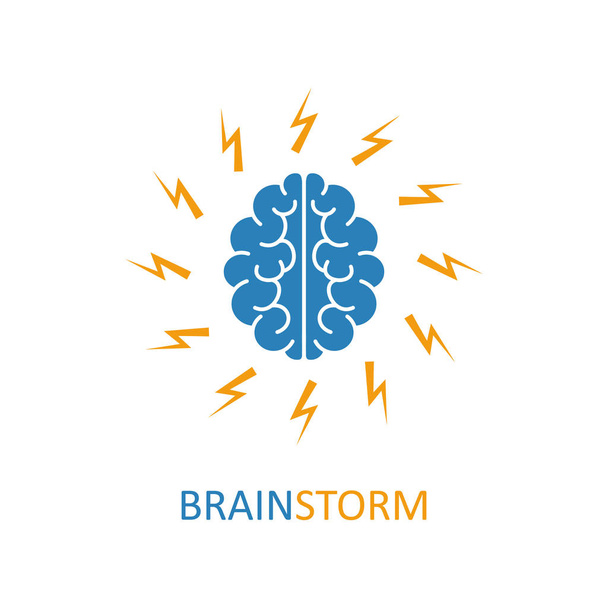 Brain, brainstorming, idea, creativity logo and icon. Vector - Vector, Image