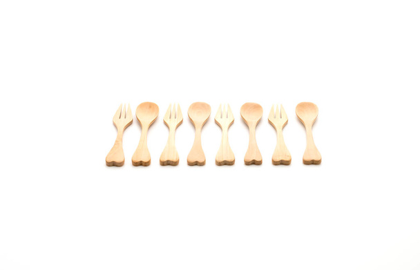 wood spoon and fork - Фото, зображення