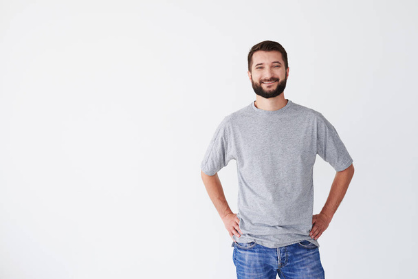Guy in front of white background - Photo, Image