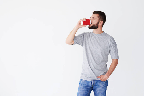 ember iszik kávét - Fotó, kép
