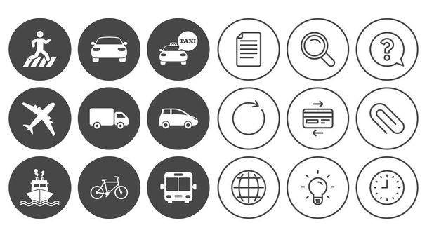 Transport icons set - Vector, Imagen