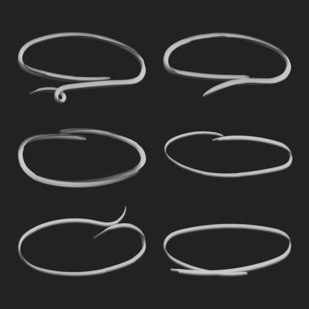 Hand drawn circles icon set. Collection of pencil sketch symbols - Vector, Image