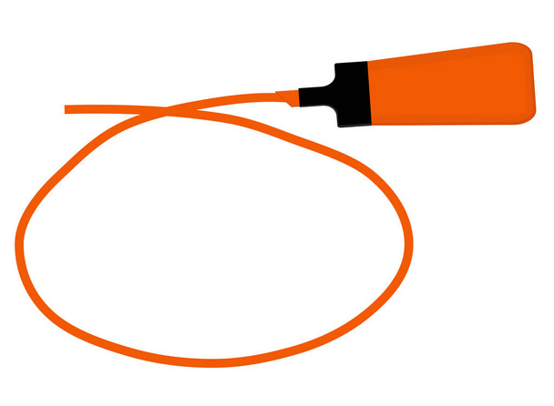 Single oranssi korostus kynä käsin piirretty oranssi ympyrä h
 - Vektori, kuva