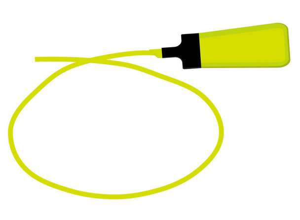 Single keltainen korostus kynä käsin piirretty keltainen ympyrä h
 - Vektori, kuva