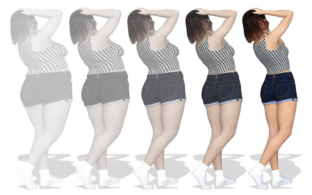 mujer gorda vs mujer delgada
  - Foto, imagen