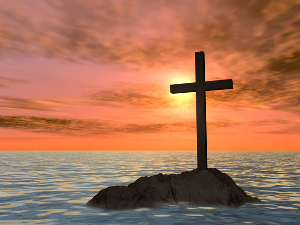 l 3D illustrazione croce cristiana
 - Foto, immagini
