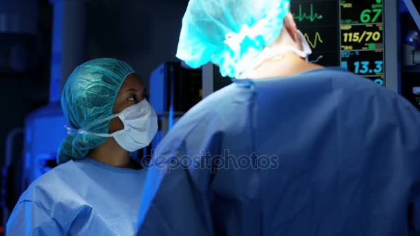 opleiding operatie uitgezonden op ziekenhuis monitoren - Video