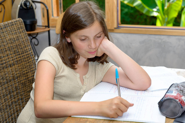 A teenager doing her homework - Photo, Image