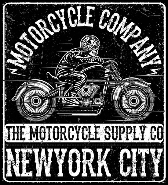 zabytkowych motocykli t-shirt grafiki - Wektor, obraz
