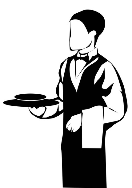 εικονογράφηση φορέας σερβιτόρος - Διάνυσμα, εικόνα
