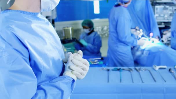 wykonywanie zabiegu laparoskopii na pacjenta - Materiał filmowy, wideo