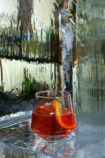 Vermouth in the glass goblet. Close up - Zdjęcie, obraz