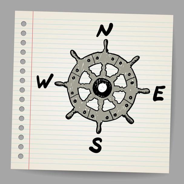 Концепция рулевого управления компасом-эскизом
 - Вектор,изображение