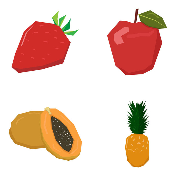 Set of geometric fruits - Wektor, obraz