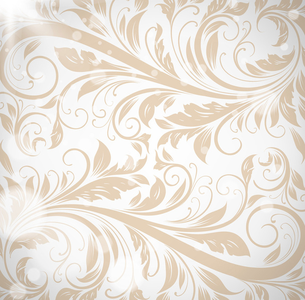 Seamless white Damask wallpaper - Vector, Imagen