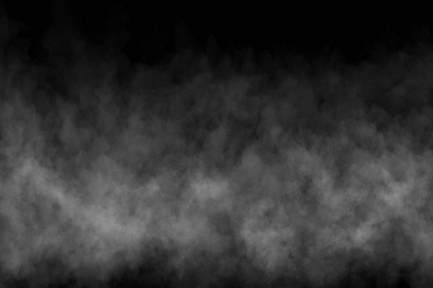 Nevoeiro ou fumaça no fundo preto
 - Foto, Imagem