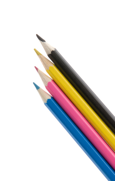 CMYK color pencils - 写真・画像