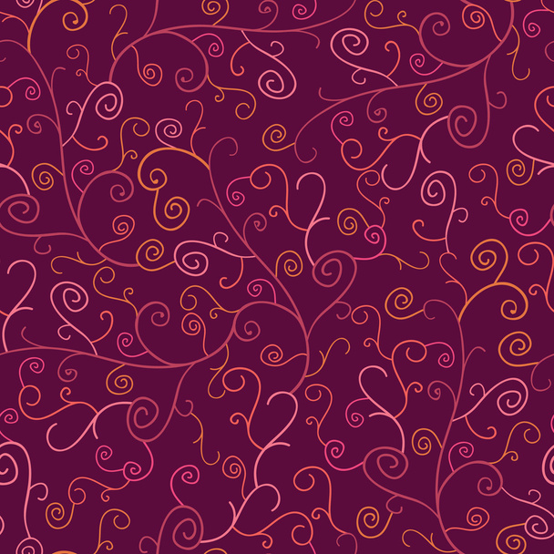 Abstract Swirl Plants Seamless Pattern Background - Φωτογραφία, εικόνα