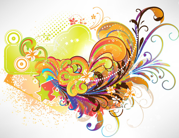 Grunge summer floral Background for design - Vector, imagen