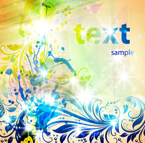 Grunge summer floral Background for design - Vector, afbeelding