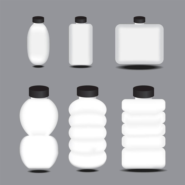 Set de botellas de vidrio
 - Vector, imagen