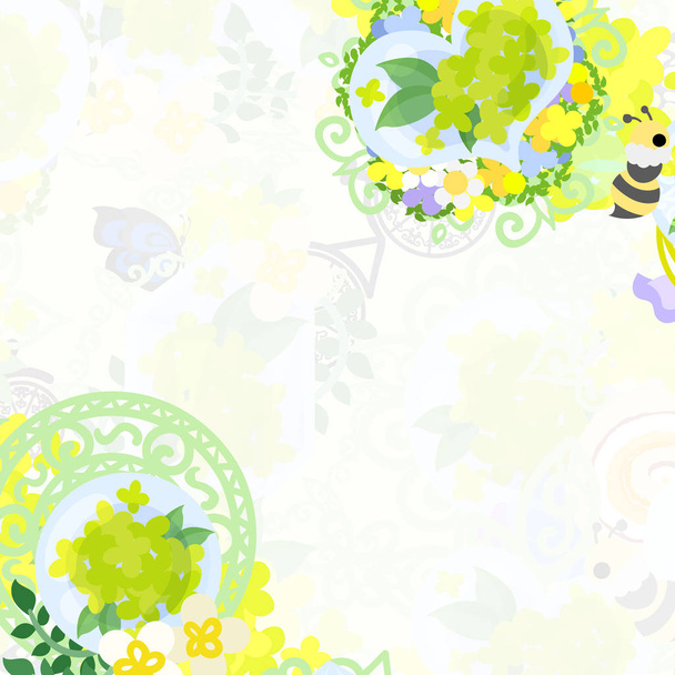 The frame of yellow flower objects - Vector, Imagen