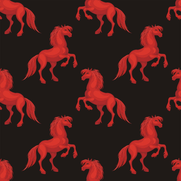 red horse pattern - Wektor, obraz
