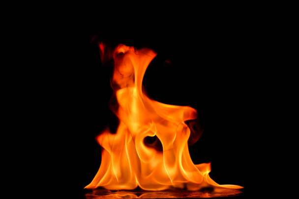 Beautiful fire flames on black background. - Photo, Image