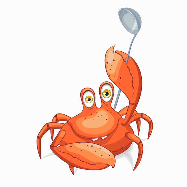 Fun crab chef. Vector clipart illustration. - Vektor, kép