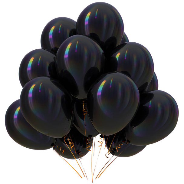 Balloon black party happy birthday holiday decoration - Foto, Imagen