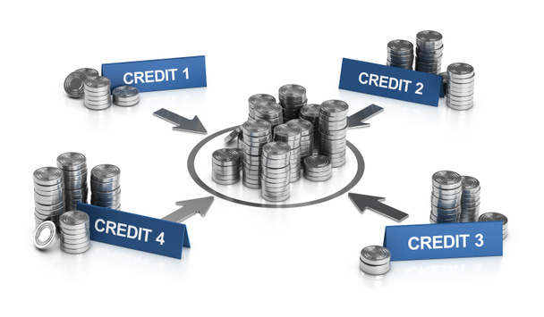 Kredytowej lub kredyt konsolidacyjny, redukcji zadłużenia - Zdjęcie, obraz
