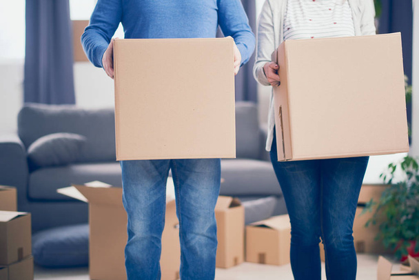 Couple with boxes with stuff  - Photo, Image
